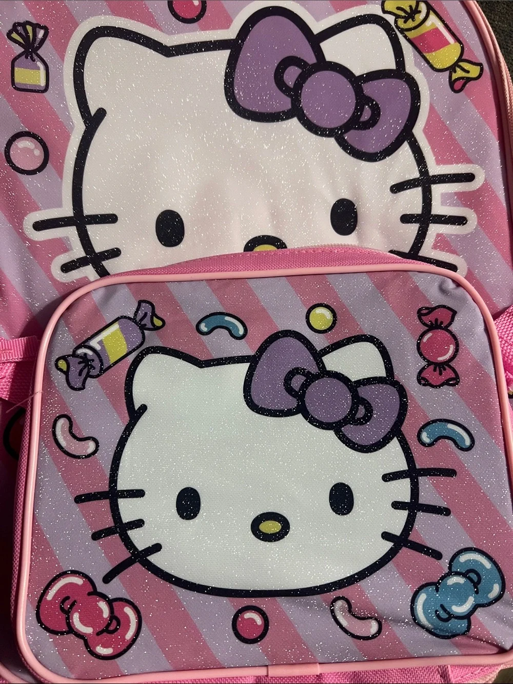 Sanrio Hello Kitty Pink and Purple Glitter Backpack